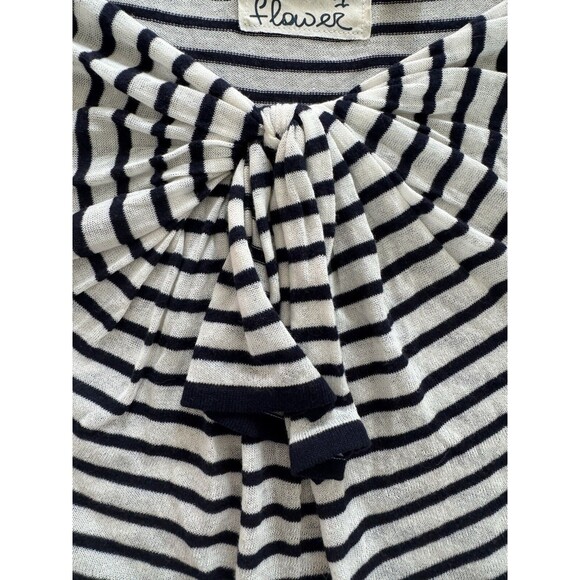 Anthropologie Field & Flower Womens Medium Swirl Knot Sweater Blue White Striped - Picture 3 of 7